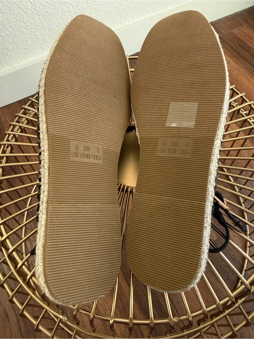 Primark Black Canvas Espadrille Slingback Shoes with Beige Toe